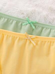 SHEIN 10 stuks/set jonge meisjes snoepkleuren minimalistische mode driehoek stijl ondergoed voor jonge meisjes