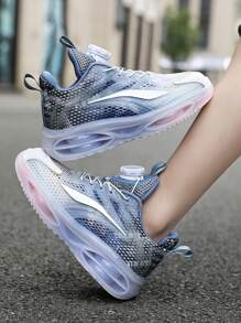 1 Pair Children's Fashion Gradient Color Breathable Mesh Casual Sports Shoes, Non-Slip Durable For Outdoor, Comfortable Rebound Shock Absorption Cute For Little Girls, Cool For Baby