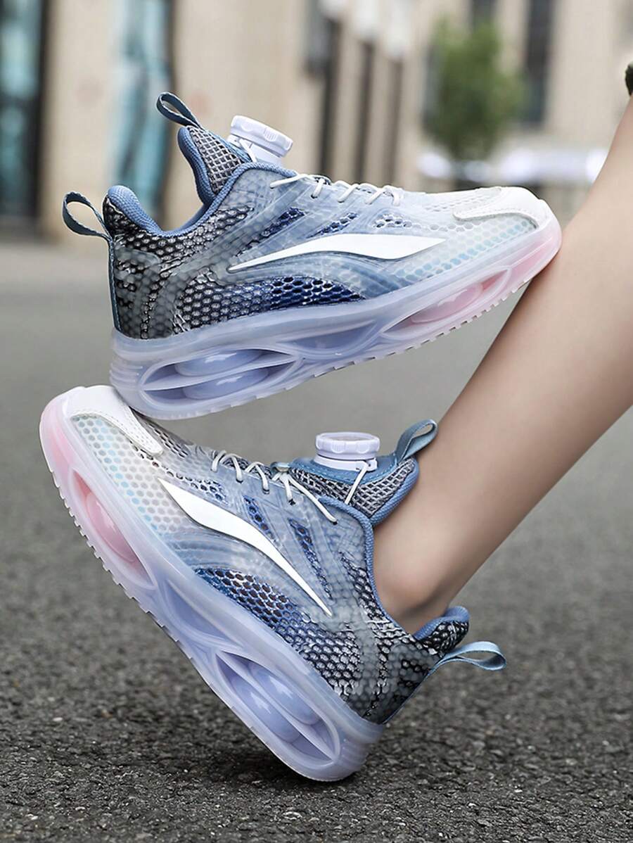 1 Pair Children's Fashion Gradient Color Breathable Mesh Casual Sports Shoes, Non-Slip Durable For Outdoor, Comfortable Rebound Shock Absorption Cute For Little Girls, Cool For Baby