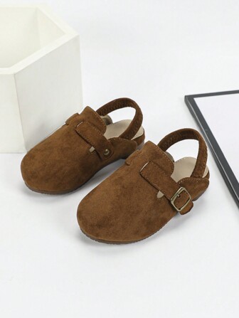 经典前开后合中性儿童运动鞋，儿童防滑软底舒适平底鞋，适合秋冬季