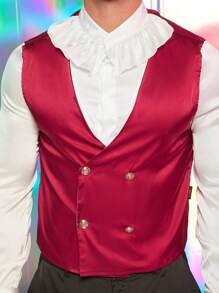 FeverCity 男士双排扣长袖衬衫、斗篷和裤子套装适合派对活动、派对、角色扮演、吸血鬼 - 彩色 - 查看 6