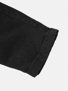 Quần Jeans Ống côn in họa tiết chữ thập màu đen cho bé trai tuổi teen, trang phục thường ngày, đơn giản và thời trang - màu đen - Xem 4