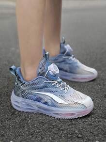 1 Pair Children's Fashion Gradient Color Breathable Mesh Casual Sports Shoes, Non-Slip Durable For Outdoor, Comfortable Rebound Shock Absorption Cute For Little Girls, Cool For Baby