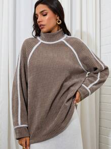 COSMINA Women's Loose Casual Long Sleeve Stand Collar T-Shirt, Spring And Fall - Multicolor - View 5