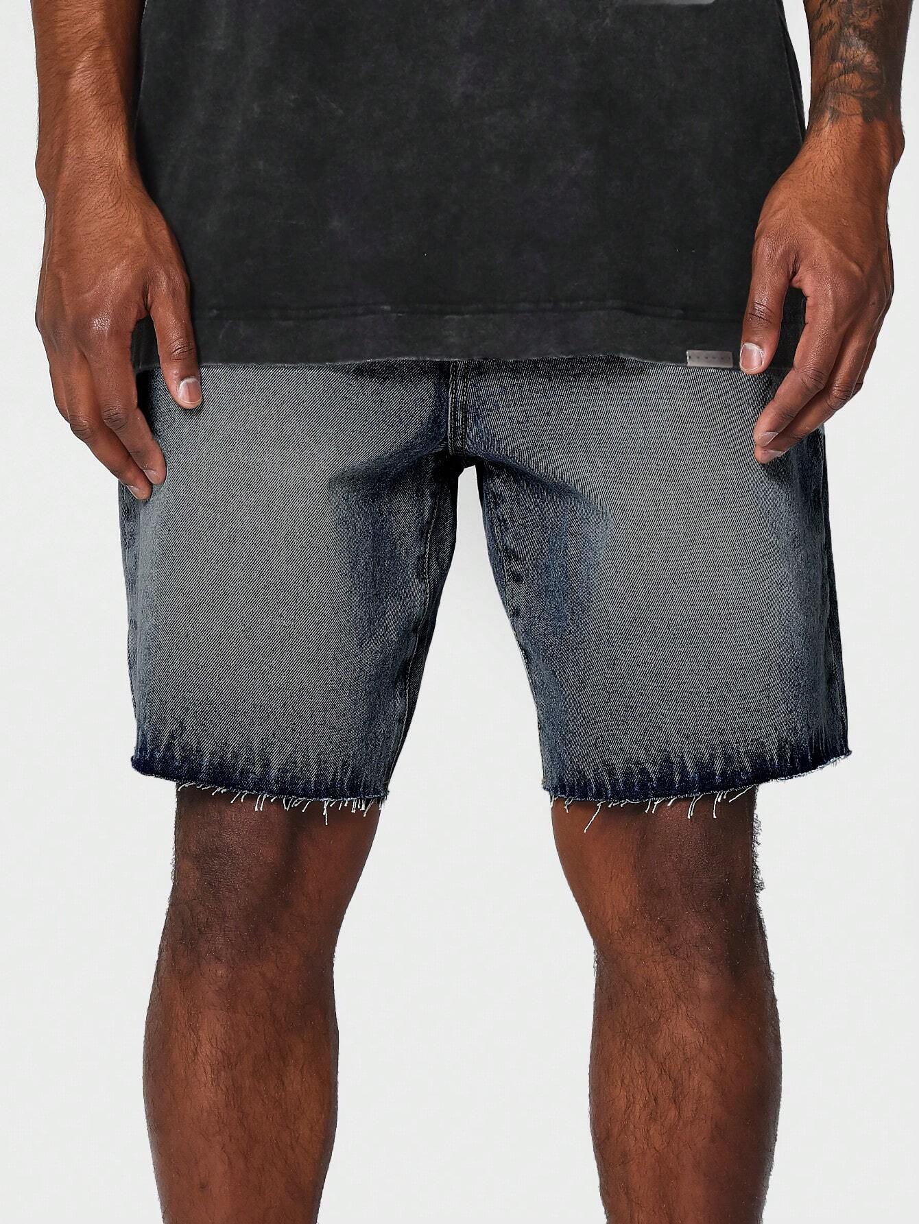 Pantalones cortos vaqueros con dobladillo crudo