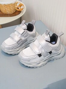 1 Đôi Giày Thể Thao Thường Ngày Cho Trẻ Em, Phù Hợp Cho Bé Trai Và Bé Gái Mọi Mùa, Thoải Mái Khi Mặc Ngoài Trời - Bạc - Xem 2