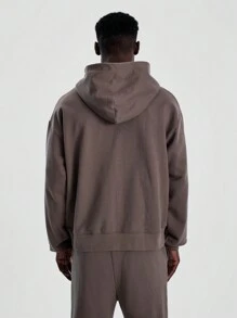 Musero Zip Up Faded Wash Hooded Sweatshirt