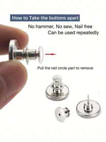 1 Set Of 8pcs/16pcs 17mm Jeans Buttons, Loose Jeans Button Pins, Adjustable Buttons, Reusable And Adjustable Metal Button Replacement Tightener For Loose Jeans, Jeans Button Replacement Valentine's Day, Valentines Wedding, Birthday