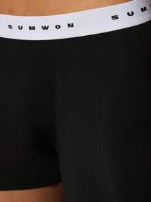 SUMWON Paquete de 5 calzoncillos tipo bóxer de punto - Negro - Ver 7