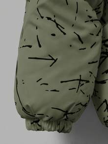 EURMUSE Manteau matelassé en coton à zip et motif tout-sur-tout avec poche, pour l'hiver - Vert - Voir 5