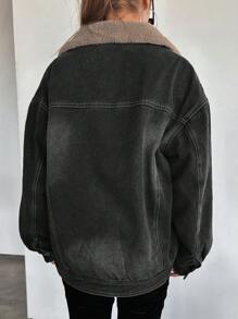 DAZY Women Casual Outdoor Warm Fleece Jacket With Front Buttons, Autumn/Winter