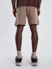 Musero Quần short dệt kim mỏng nhẹ, cạp chun có dây rút, thích hợp cho mùa Xuân Hè. - Màu Khaki - Xem 4