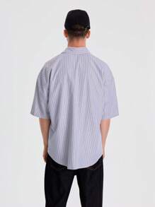 Musero Pinstrip Button Up Short Sleeve Shirt