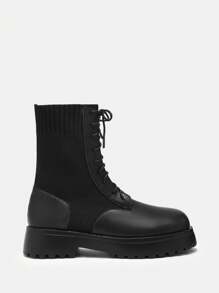 CUCCOO GRLICON 女士踝靴和短靴，Y2K、朋克、机车风、酷女孩风格，适合万圣节、圣诞节、派对 - 黑色 - 查看 2