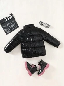 Chaqueta acolchada de invierno de colorida para bebé niña