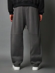 SUMWON Pantalon de jogging pour performance athlétique, pantalon de jogging style molleton d'hiver avec poches latérales, chevilles élastiques et taille avec cordon de serrage - Gris foncé - Voir 5