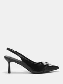 CUCCOO BIZCHIC 女士时尚黑色尖头高跟鞋，适合通勤、约会、聚会和社交活动新年假期 - 黑色 - 查看 9