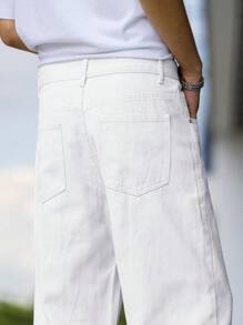 Manfinity Hypemode Jeans rectos de color liso casual para hombre