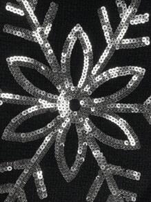 Calvaya Áo len dài tay cổ tròn họa tiết tuyết đính kim sa kiểu dáng thường ngày dành cho nữ cỡ lớn, thích hợp mặc mùa thu/đông. - màu đen - Xem 5