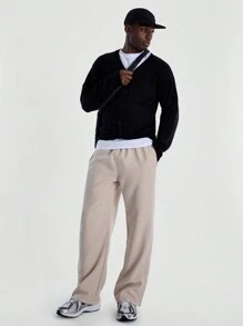 Musero Basic Plain Style Straight Leg Trouser SPRING SUMMER Streetstyle Capsule Wardrobe - Khaki - View 1