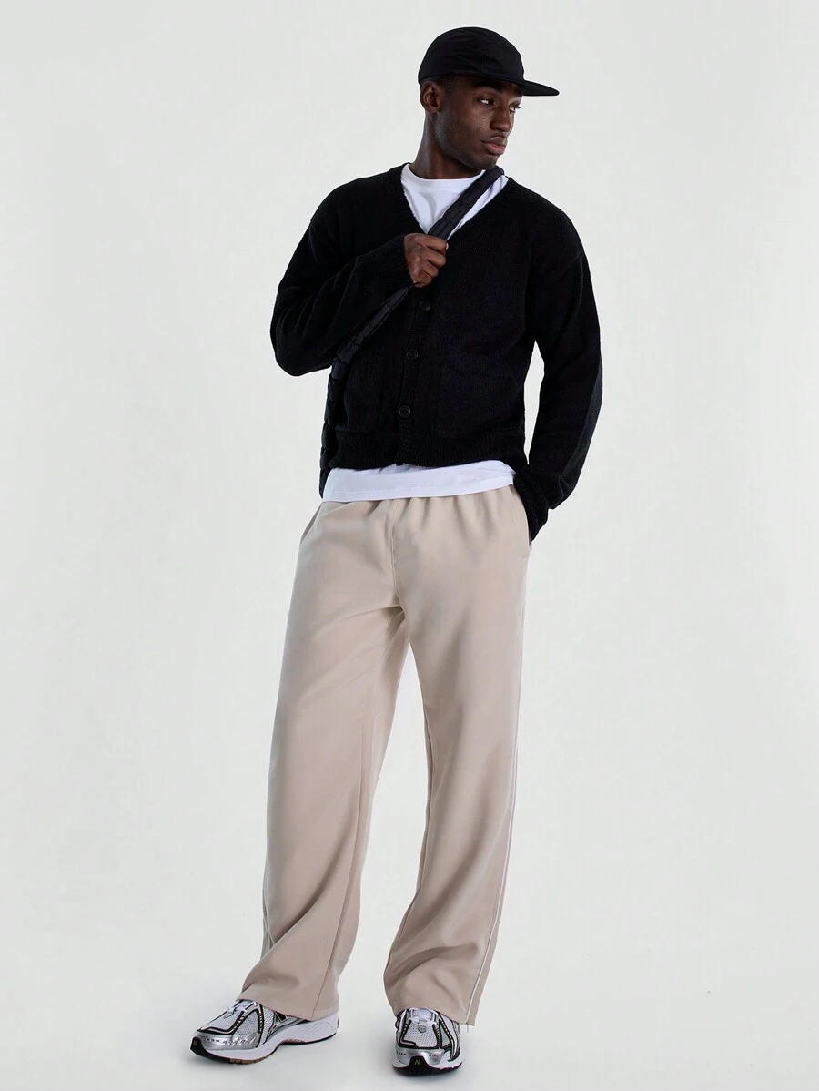 Musero Basic Plain Style Straight Leg Trouser SPRING SUMMER Streetstyle Capsule Wardrobe - Khaki - View 1