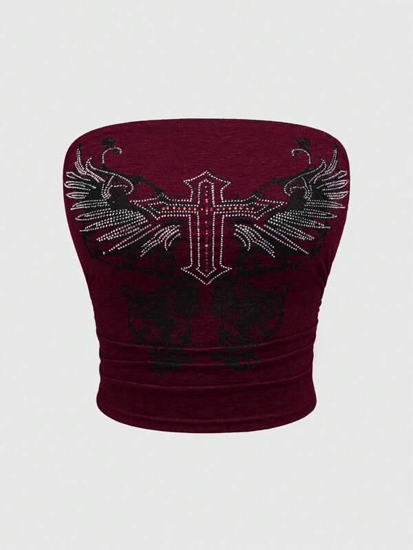 ROMWE Grunge Punk Top tub cu împrejmuire cu stea pentru femei