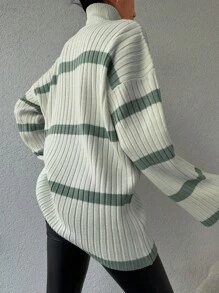 EURMUSE Maglione A Righe Con Maniche A Goccia - Multicolore - Visualizzare 5