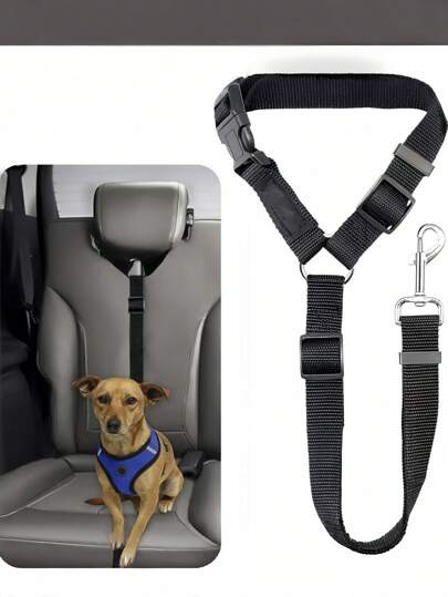 SHEIN 1PC Pet Car Belt Ring Dog Car Traction Rope Retractable Leash Adjustable Length Small Medium Dogs Travel Outdoor Secure Durable Lightweight Portable Easy Use Holiday Gift