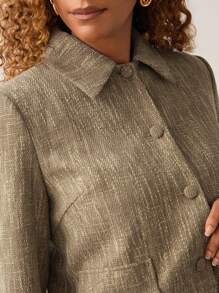 SHEIN Unity Damen Herbst Mantel mit Klappe und Knopfleiste vorne