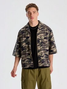 Musero 拉链超大迷彩短袖衬衫 - 彩色 - 查看 4