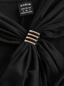 SHEIN MOD 女士长袖黑色连衣裙、吸血鬼连衣裙、海盗连衣裙、女牛仔服装、新年、希腊女神连衣裙、冬季女装、黑色连衣裙葬礼、女装、海盗连衣裙、太阳裙 - 黑色 - 查看 3