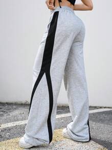 Manfinity Unisex Pantalones de chándal rectos y con cordón a media cintura de punto en patchwork, unisex