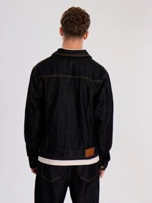 Musero 男士纽扣牛仔夹克 - 寶藍色 - 查看 3