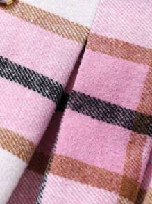 青少年女孩时尚泡泡袖上衣和格子迷你裙 2 件套服装