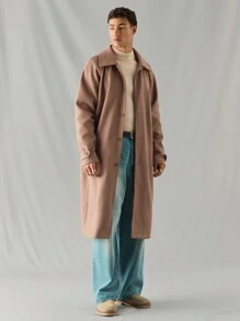 Manfinity VCAY 男士休闲宽松长袖大衣，适合秋冬