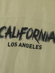 SHEIN قميص رياضي كاجوال للأطفال المراهقين محبوك سادة بياقة منسدلة وأكمام طويلة فضفاضة مع طبعة بأحرف جرافيتي، مناسب للذهاب إلى العمل والمدرسة والأنشطة اليومية العادية والعطلات والرياضة في فصول الربيع والصيف والخريف والشتاء