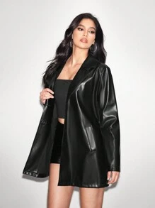 Zolique 1 Pc Ladies Letter Print Casual Regular Jacket For Autumn Fall Cloth For Women - Black - View 4