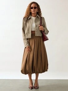 SHEIN Unity Damen Herbst Mantel mit Klappe und Knopfleiste vorne