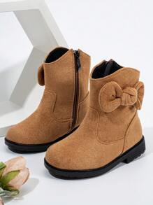 Bộ 24 đôi bốt kiểu Tây cho bé gái, mới mùa thu/đông, ấm áp, thoải mái, chống mài mòn, dành cho bé yêu, dành cho Giáng sinh - Màu Khaki - Xem 2