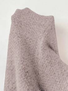 Chiquease Solid Color Fleece Round Neck Elegant Long Sleeve Sweater Dress