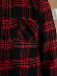 PrepCrw Camicia a maniche lunghe con colletto, a quadri, per ragazzi, rossa, per l'autunno/inverno - Rosso - Visualizzare 3