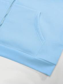 Manfinity EMRG 男士字母印花长袖拉链连帽休闲运动衫，秋季 - 黑色 - 查看 7