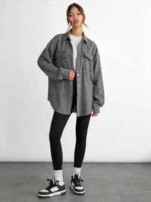 Mainfolk 男女通用长袖外套，适合秋冬季节 - 黑色 - 查看 5
