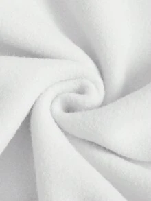 SHEIN EZwear 眼睛图案印花女式休闲长袖连帽运动衫，秋冬 - 白色 - 查看 4