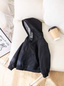 SHEIN 男婴休闲舒适多功能加厚保暖连帽外套，适合通勤、上学、居家、休闲、街头、聚会、幼儿园等场合。 - 彩色 - 查看 6