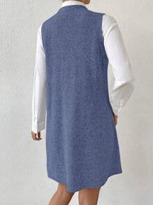 Calvaya Women V-Neck Knit Sweater Dress, Casual For Autumn/Winter