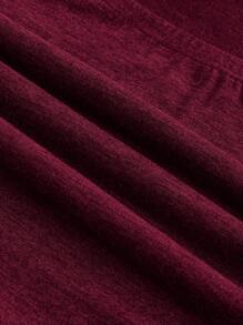 ROMWE Grunge Punk Kpop Studded Star-Printed Tube Top For Women - Burgundy - View 4