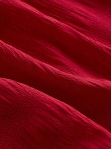 SHEIN MOD Plus Size Red Retro Square Neck Collar Babydoll Shirt .Christmas  Shirt.