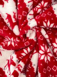 SHEIN LUNE 加大码圣诞毛绒口袋全印花连帽领长袖连衣裙，秋冬装，女士圣诞服装，女士感恩节服装，圣诞连衣裙，圣诞运动衫，冬季连衣裙，圣诞休闲派对连衣裙，圣诞家庭装，圣诞妈妈和我，加大码套头衫秋季女士连衣裙 - 彩色 - 查看 7