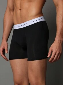 SUMWON Paquete de 5 calzoncillos tipo bóxer de punto - Negro - Ver 5